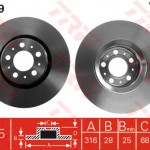 Bremžu disks Volvo priekšējais BG3784 TRW DF4339