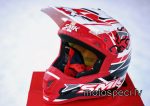 Moto ķivere SMK ALLTERRA FULMINE sarkana/ balta. Cena 75.00 eur