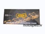 Akcija!!! Motokrosa motocikla ķēde AFAM A520MR2-G 114 posmi, zelta. Akcijas cena 35,00 Eur.