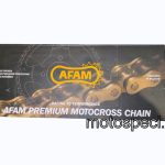 Akcija!!! Motokrosa motocikla ķēde AFAM A520MR2-G 114 posmi, zelta. Akcijas cena 35,00 Eur.